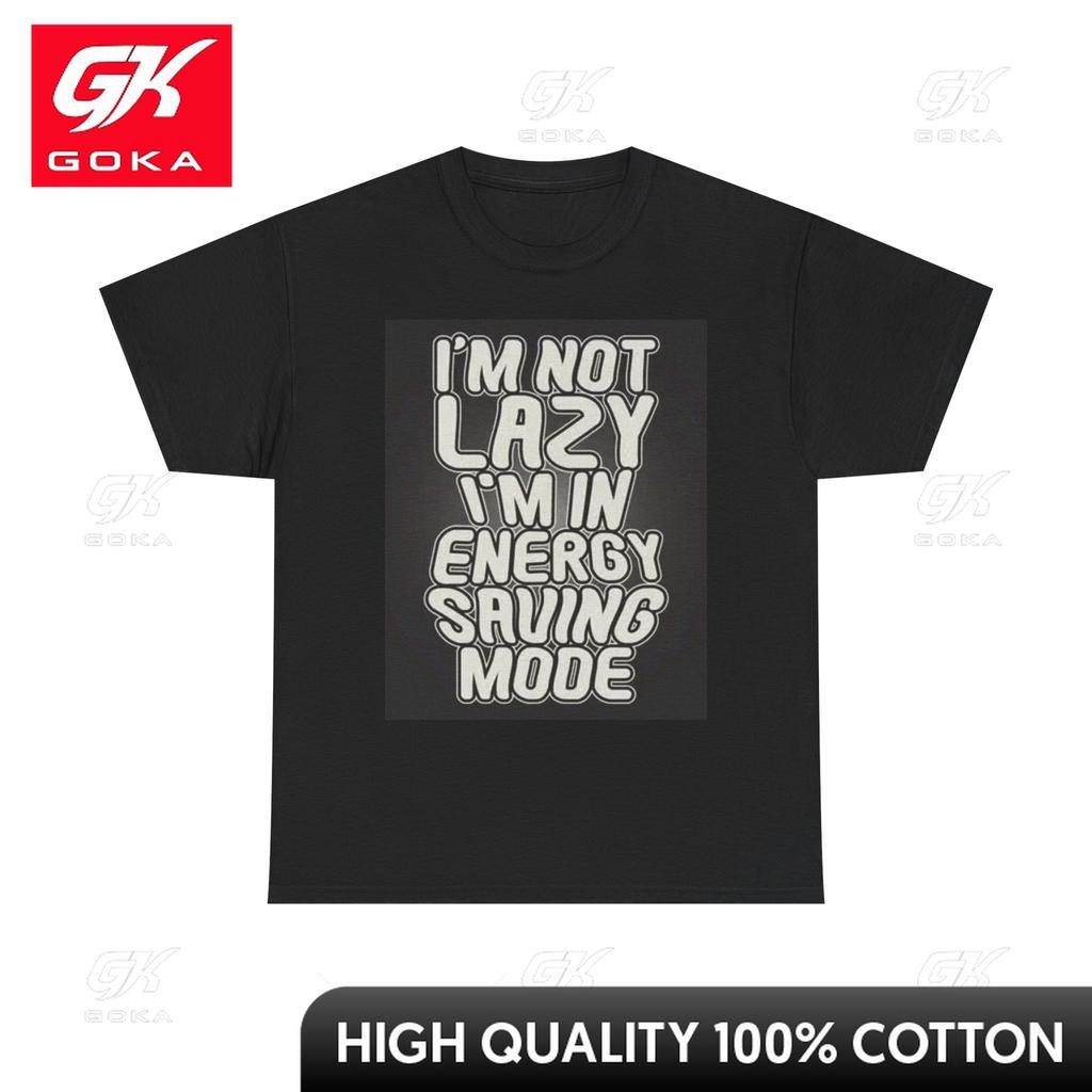 Not Lazy Energy Saving Mode Graphic T Shirt Funny Retro Unisex Heavy Cotton Minimalist Vintage Understated Cool Tee Casual Tee