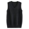 Damen Strickweste V-Ausschnitt Ärmellos Rippenbesatz Einfarbig Weste Tops Herbst Winter Lockere Passform Strickmode