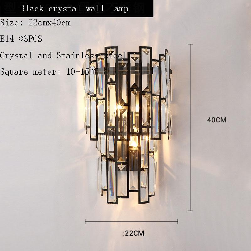 New LED Crystal Chandelier Lamp Luxury Black Lustre Kitchen Island Chandeliers Living Room Dining Home Ceiling Lighting Fixtures
