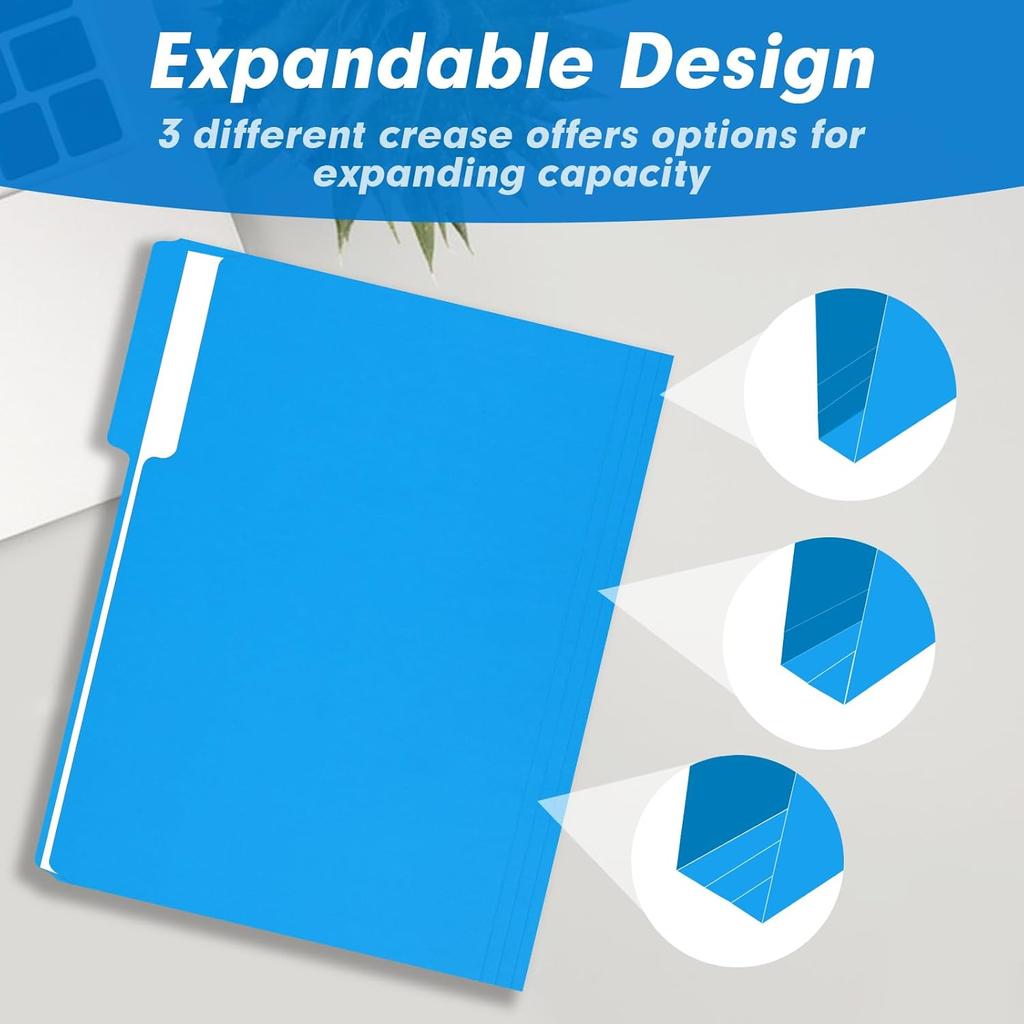 File Folder, 20 Pack File Folder, 1/3 Cut Tab, Letter Size, Filing Folder for Office School Business, Black