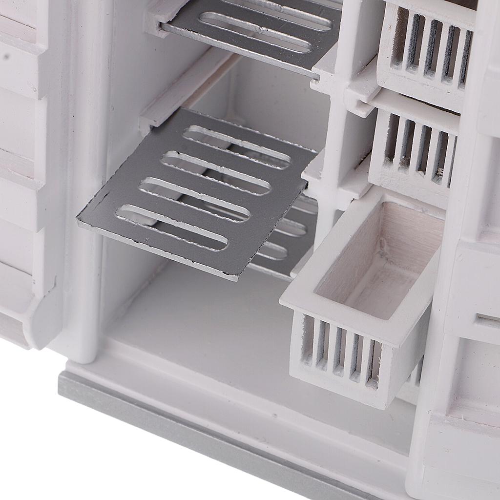 Tsffae Frigo in Miniatura 1/12 per Casa delle Bambole Modello di Frigorifero retrò da Cucina Mini Decorazione della Casetta dei Giochi Accessori per Mobili per Case delle Bambole Fai da Te