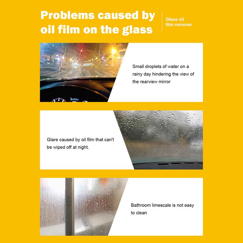 30ml Vehicle Window Cleaning Agent Auto Windshield Oil Film Remover Anti-Fog Rainproof Glass Brush Car Wash Supplies