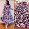 M237# New Ruffle Print Muslim Dress - Middle East TK Indonesia