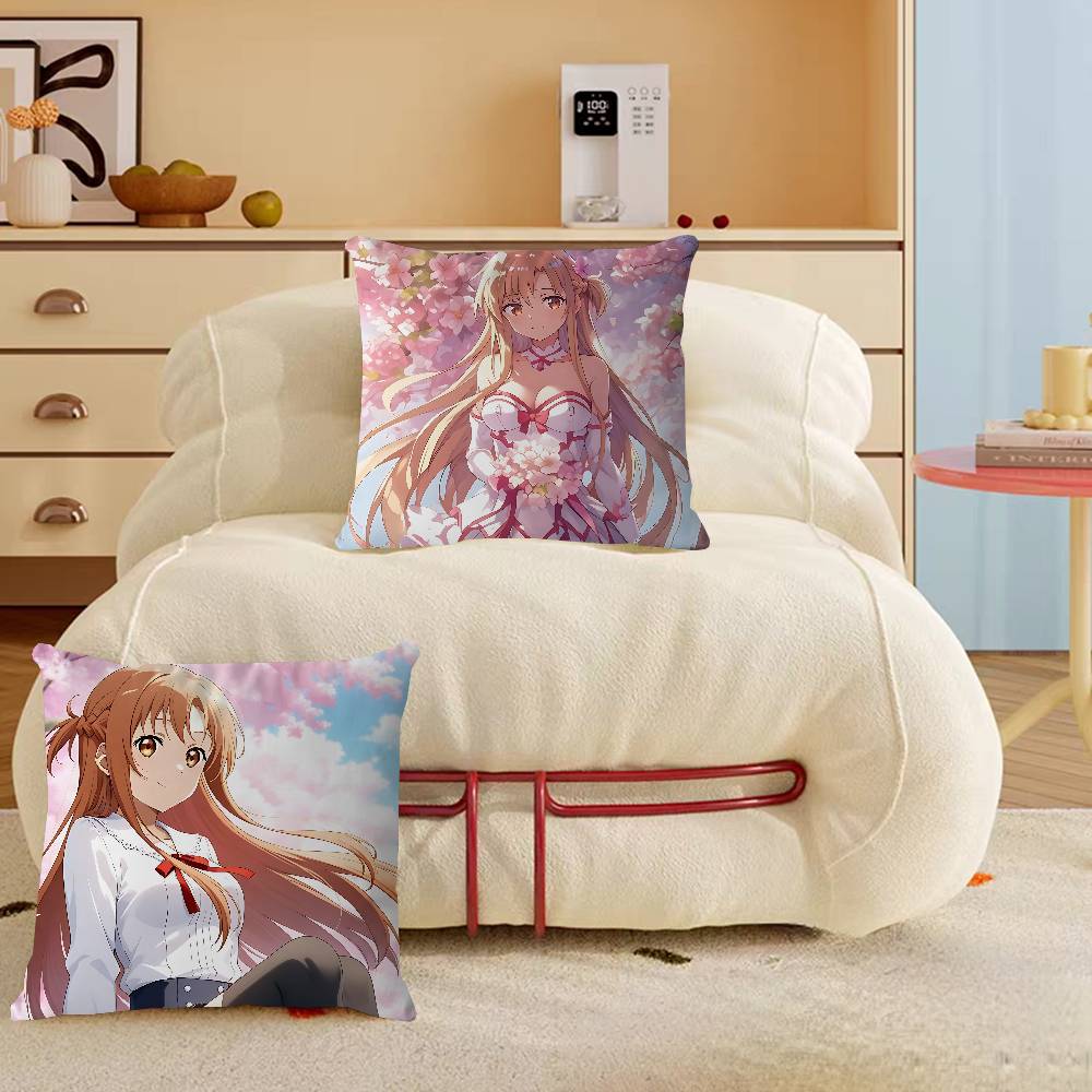 A-Asuna Cartoon 45*45cm Cushion Cover Pillow Cover Decor Pillowcase Home Pillowcase For Couch Pillow