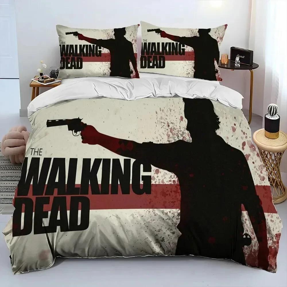 Horror TV The Walking Dead Lincoln Comforter Bedding Set,Duvet Cover Bed Set Quilt Cover Pillowcase,King Queen Size Bedding Set