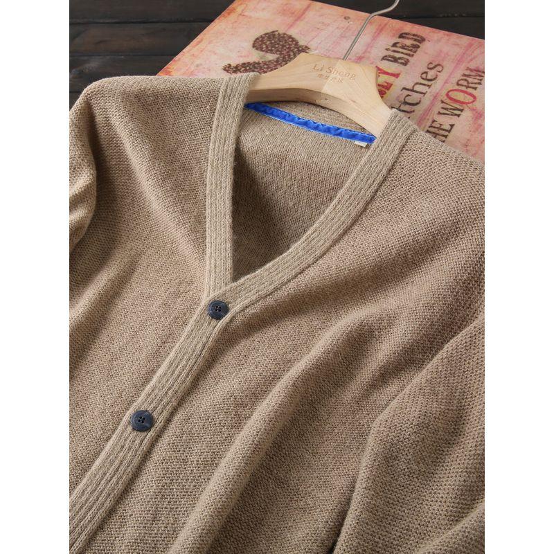 Italian Order! Ultra-Fine Fleece + Alpaca Wool! High End Men's Autumn and Winter V-neck Knit Cardigan Sweater Outerwear