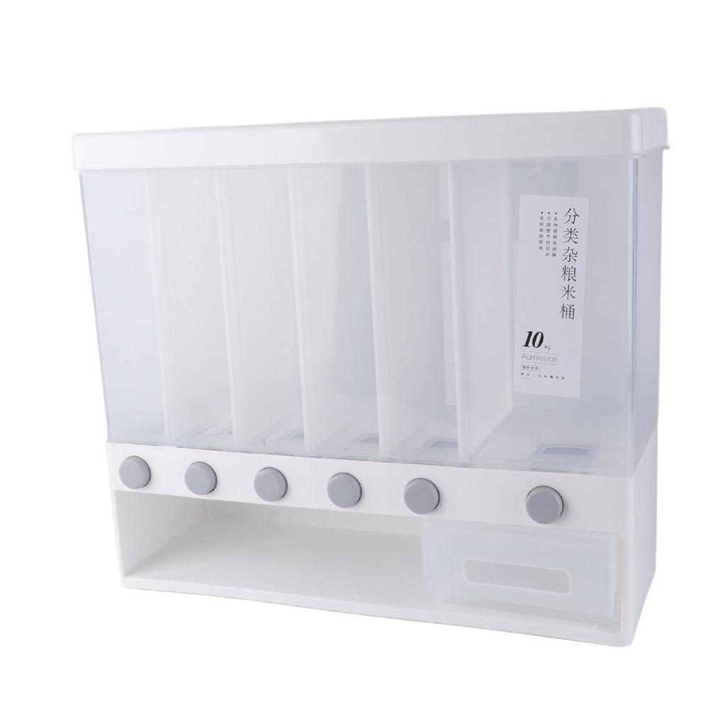 22lb Wandmontierter Trockenfutterspender Luftdichte Getreidespenderbox Reis Getreide Aufbewahrungsbehälter mit Messbecher für