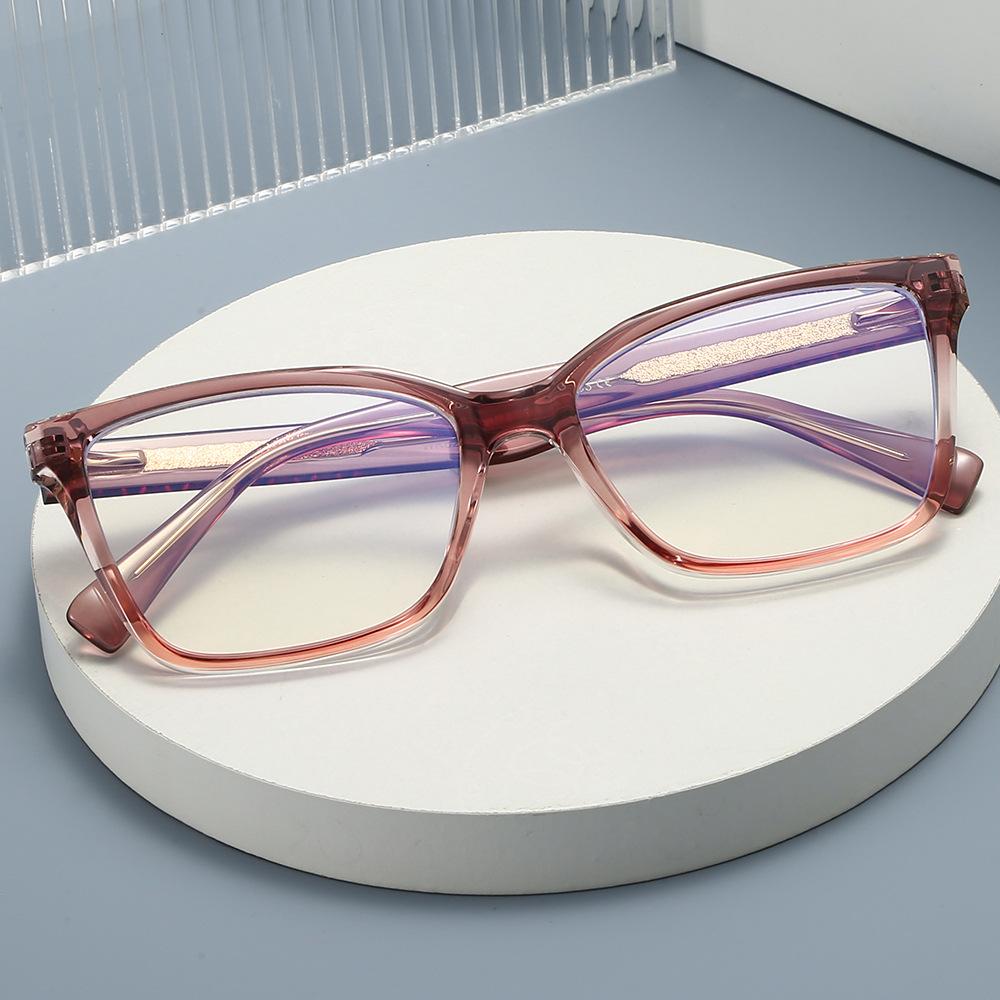 Eyeglass Frame Women's Vision Glasses Flexible Presbyopic Hinge Simple Optical Spectacle Square Geometric Spring Large Rectangular Anti-Blue Light