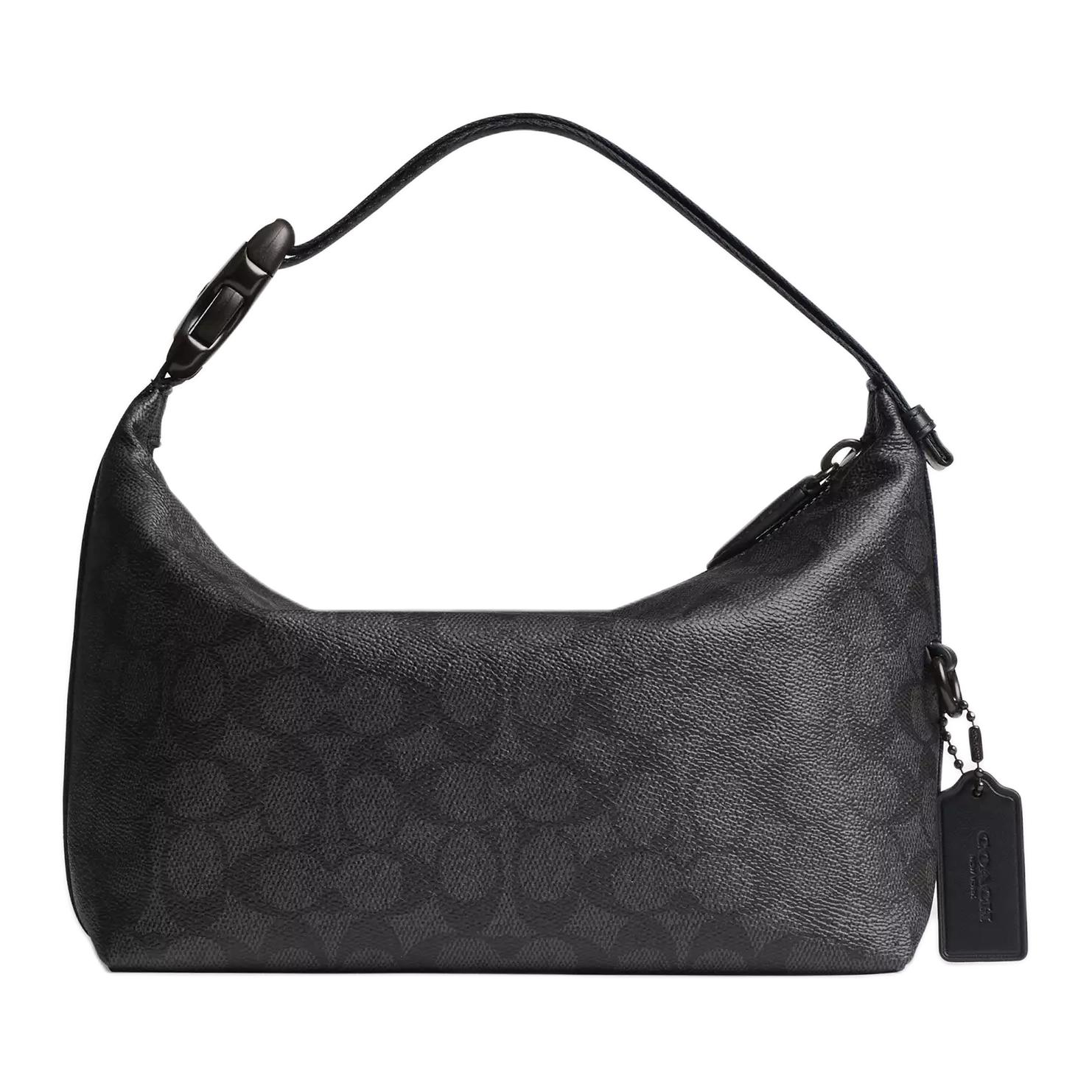 

Coach Canvas 24 Logo Charm With Clip Coated Canvas And Calfskin Tote Bag Medium Men tote bag Black CAN35-CHR Basic Set (Bag+Dust Bag)