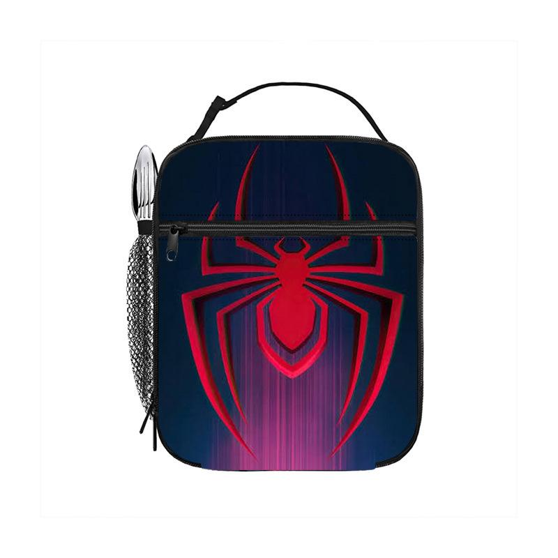 Spider-Man Cartoon Anime Lunch Bento Bag Children'S Fully Printed 3D Digital Insulation Bag Portable Outdoor Picnic Bag