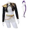 Costum Cosplay Rumi de Halloween Perucă Palton Negru Costum de Cântat Costum de Promovare Cântec Femei