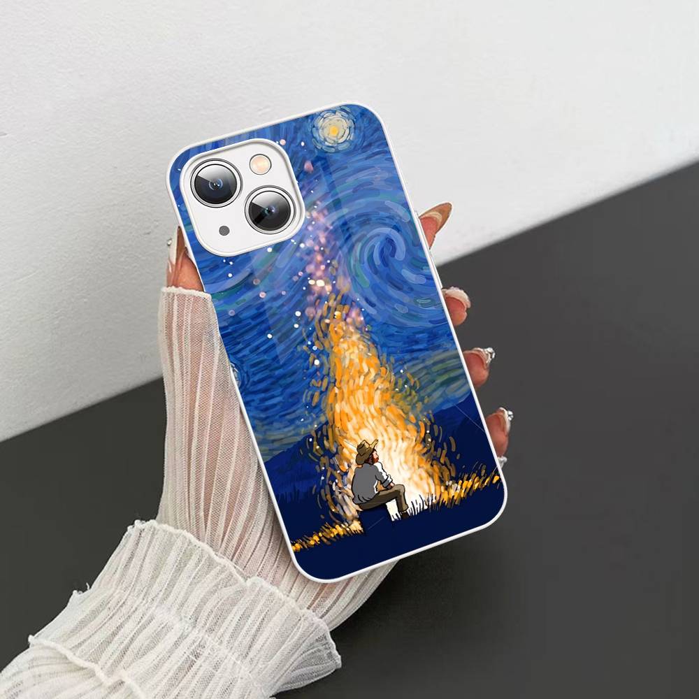Van Gogh Art Painting For IPhone 14 13 12 Mini 11 Pro XS Max X XR 14 Plus Tempered Glass Cover