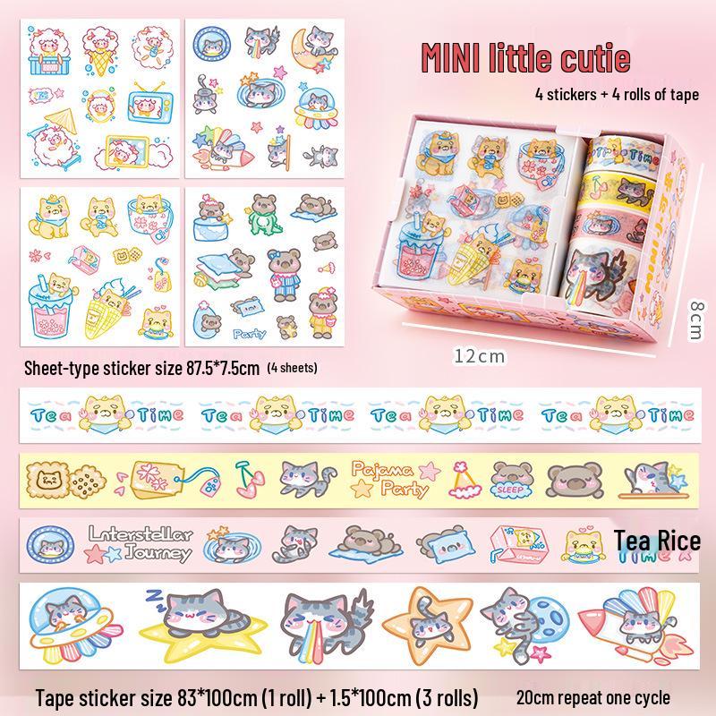 Adorable Cartoon Sticker Box Set for Journals and Kids' Scrapbooks