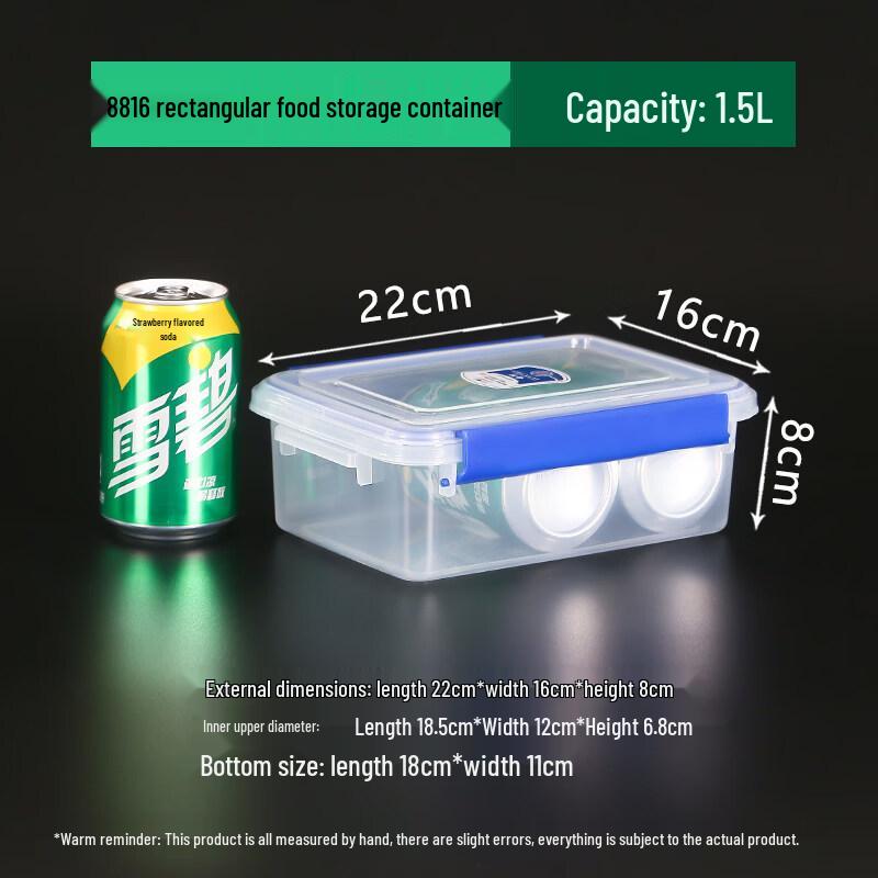 ZISIZ Transparent Rectangular Food Storage Container with Lid