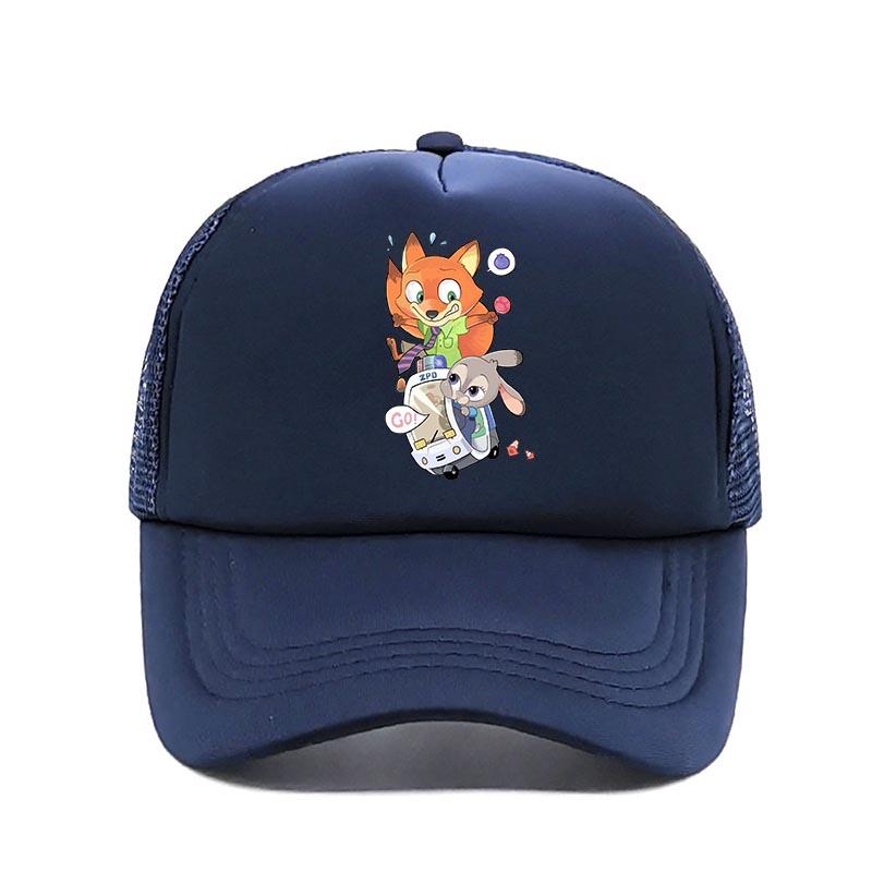 Cartoon Anime Print Baseball Cap Zootopia Judy Nick Sun Mesh Hat Men Women Adjustbale Summer Trucker Hat Outdoor Casual Golf Cap