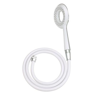 Ensemble pommeau de douche et flexible Magicayo Ariene, grand format, bicolore, confortable et mat, bec verseur, (Grand débit, Bain, NIKLES, Blanc) GA-FH016