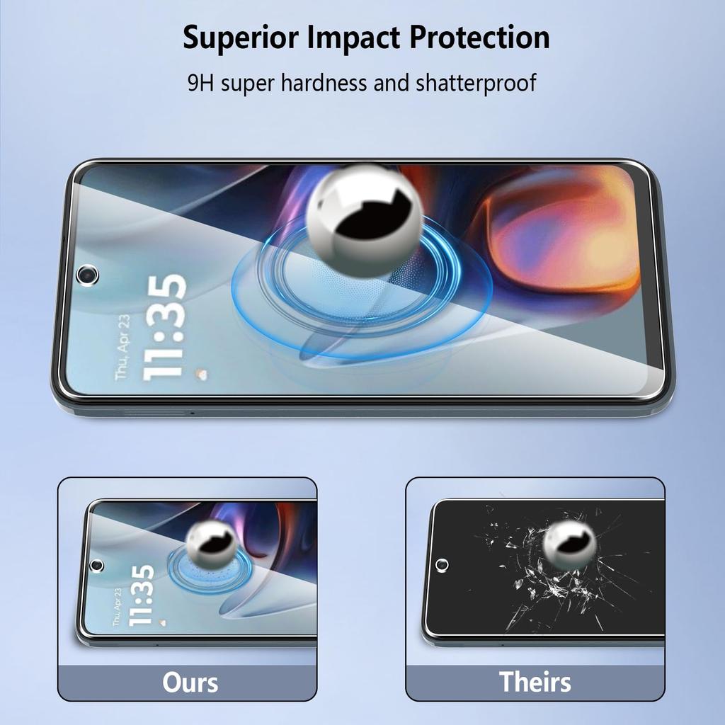 3 Stück Displayschutzfolien aus gehärtetem Glas für Motorola Moto Edge 30 50 Neo G G86 G84 G56 G55 G54 G75 G35 G15 G24 G04 G14 E15