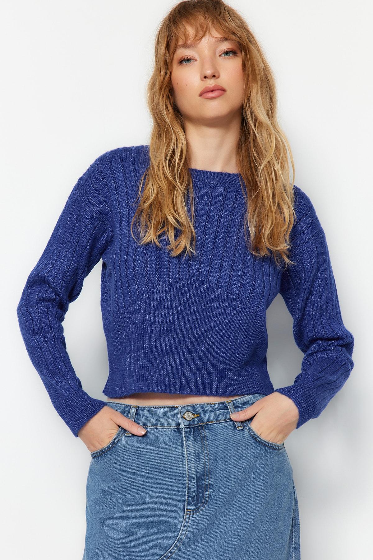 

Укороченный вязаный свитер Saks Soft Фактурный ровинг Свитер TWOAW24KZ00277..