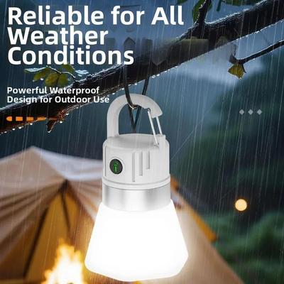 Portable Outdoor Camping Lights USB Rechargeable Lamp LED Emergency Bulb Hook High Power Tents Lantern Night Lights Bulb