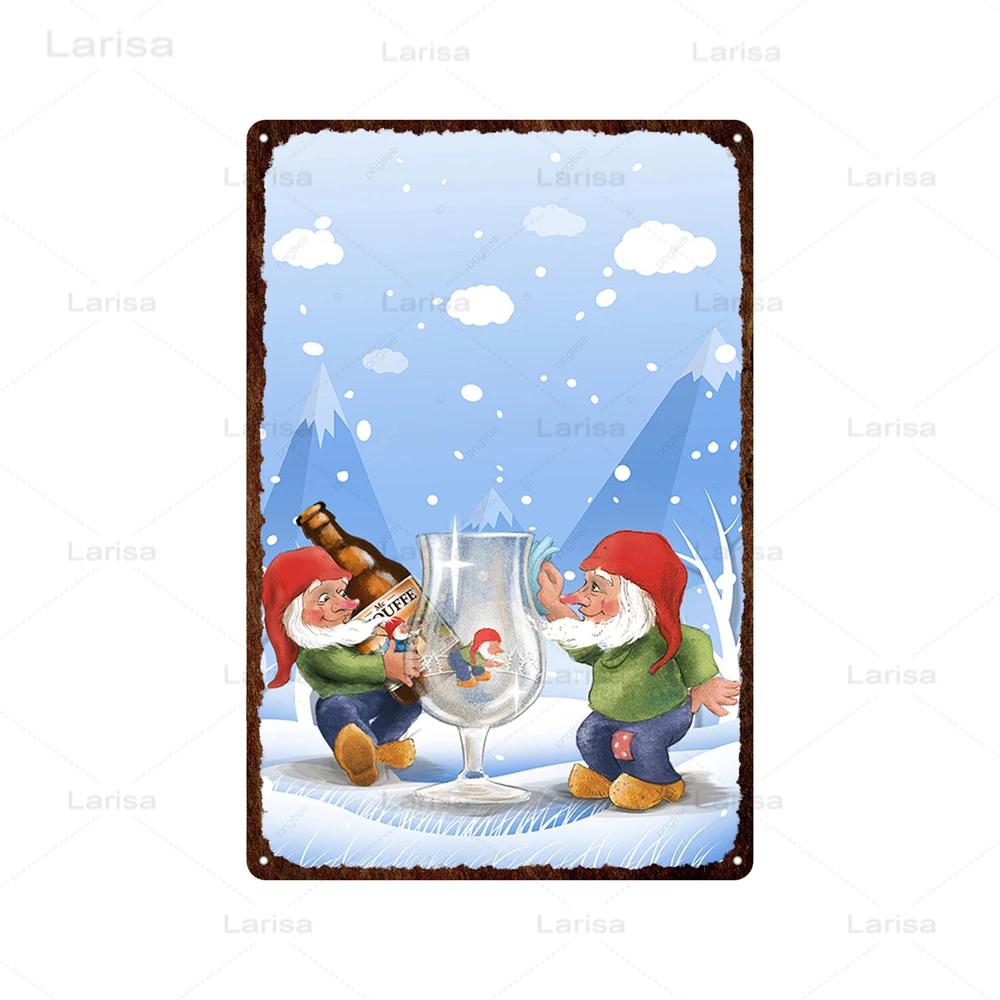 Christmas Vintage Tin Sign Santa Claus Plaque Metal Retro Plate Poster for Club Living Room Kitchen Home Wall Art Decoration