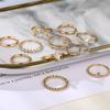 Rock Metal Geometric Round Punk Ring Set Open Index Finger Accessories Buckle Joint Tail Ring Women's Jewelry