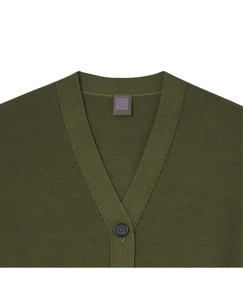 IOLO Women'S Cotton Pocket Cardigan_Khaki