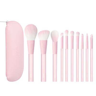 MSQ Make-up Pinsel loser Puder superweich Concealer rosa Lidschatten komplettes Eyeliner-Set Frühlingsdetails zeigen natürlich transparent Pinselgriff 10-teilig