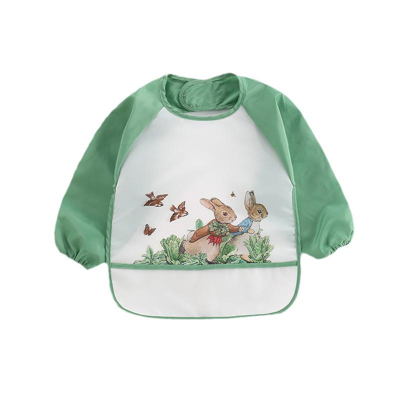 Cute Baby Bibs Toddler Baberos Bavoir Waterproof Long Sleeve Apron Cartoon Animals Children Feeding Smock Bib Baby Stuff 0-3Y