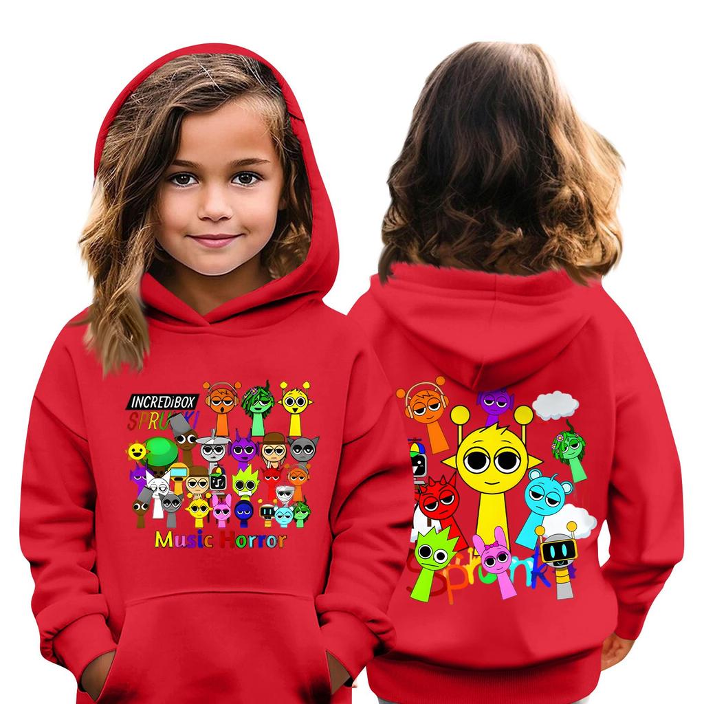 Kids Fashion Casual Top  Box Music Game Printed Pullover Sweatshirt