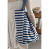 Casual Canvas Bag Korean Lazy Style Underarm Bag 2025 New Large-capacity Striped Shoulder Bag Student Class Bag