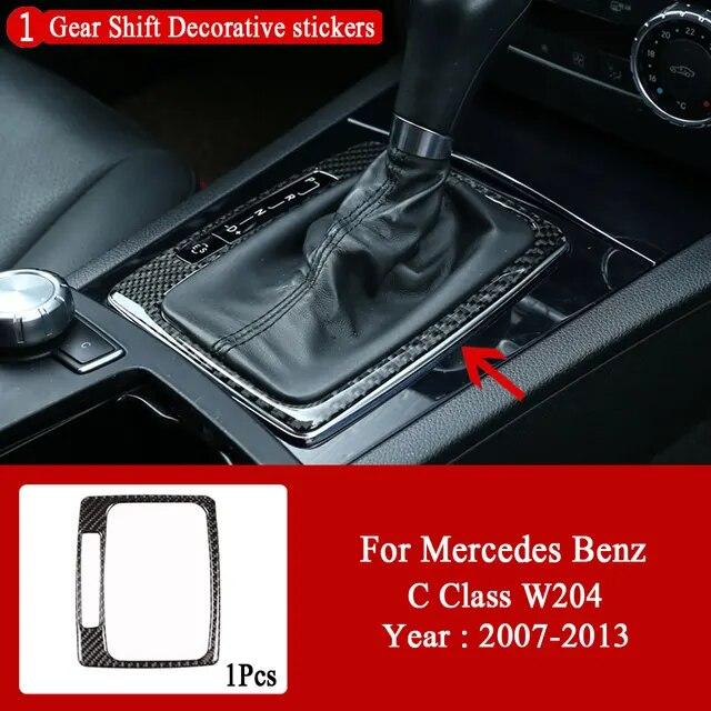Car interior decoration Carbon Fiber Central Control Panel decal Stickers For Mercedes Benz C Class W204 2007-2013 accessories