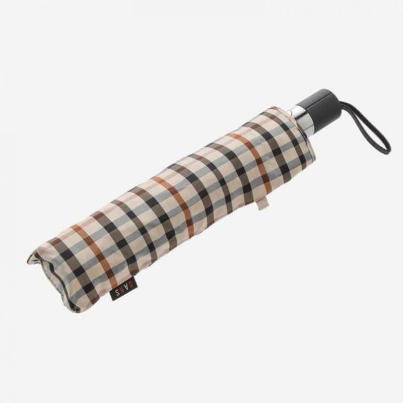Daks Brown Check 3 Fold Automatic Umbrella Dbum9e801