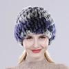 Russian Lady 100% Natural Real Rex Rabbit Fur Hats Women Kintted Outdoor Rex Rabbit Fur Hat New Warm Real Fur Caps
