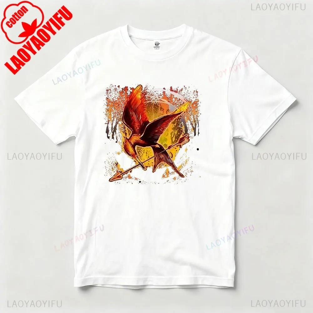 Mockingjay Hunger Games Cotton T-Shirt Katniss Everdeen Cotton Unisex Tops Tee XL