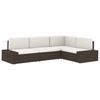 Modular 2 Seater Sofa Poly Rattan Brown