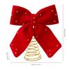 1Pc Christmas Tree Top Party Decoration Burgundy Exquisite Decoration Christmas Bow Decoration Metal Fabric