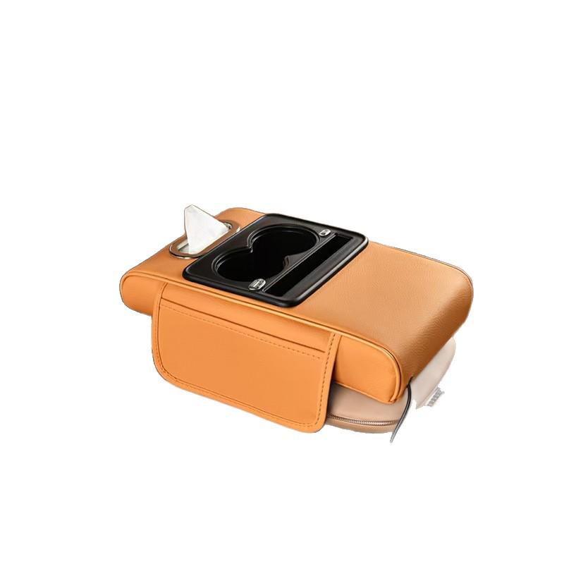 Universal Car Armrest & Tissue Charging Box: Extended & Thickened Four-in-One Heightening Pad