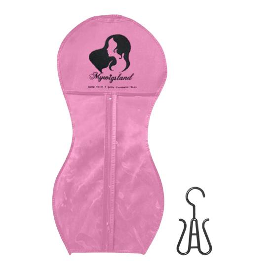 Netkaná taška na uložení paruky s věšákem, držák na příslušenství pro prodlužování vlasů, přenosná cestovní prachotěsná taška na zip, organizér na paruky