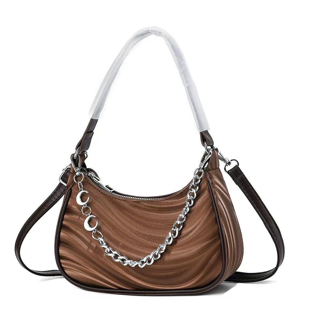 Borsa a tracolla alla moda in PU con catena per donna con tasca per smartphone per uso quotidiano