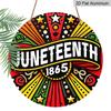 2D Flat Aluminum Wall Hangings with A Juneteenth Theme Are Available in Various Sizes Featuring Radiating Lines Stars and African-inspired Patterns