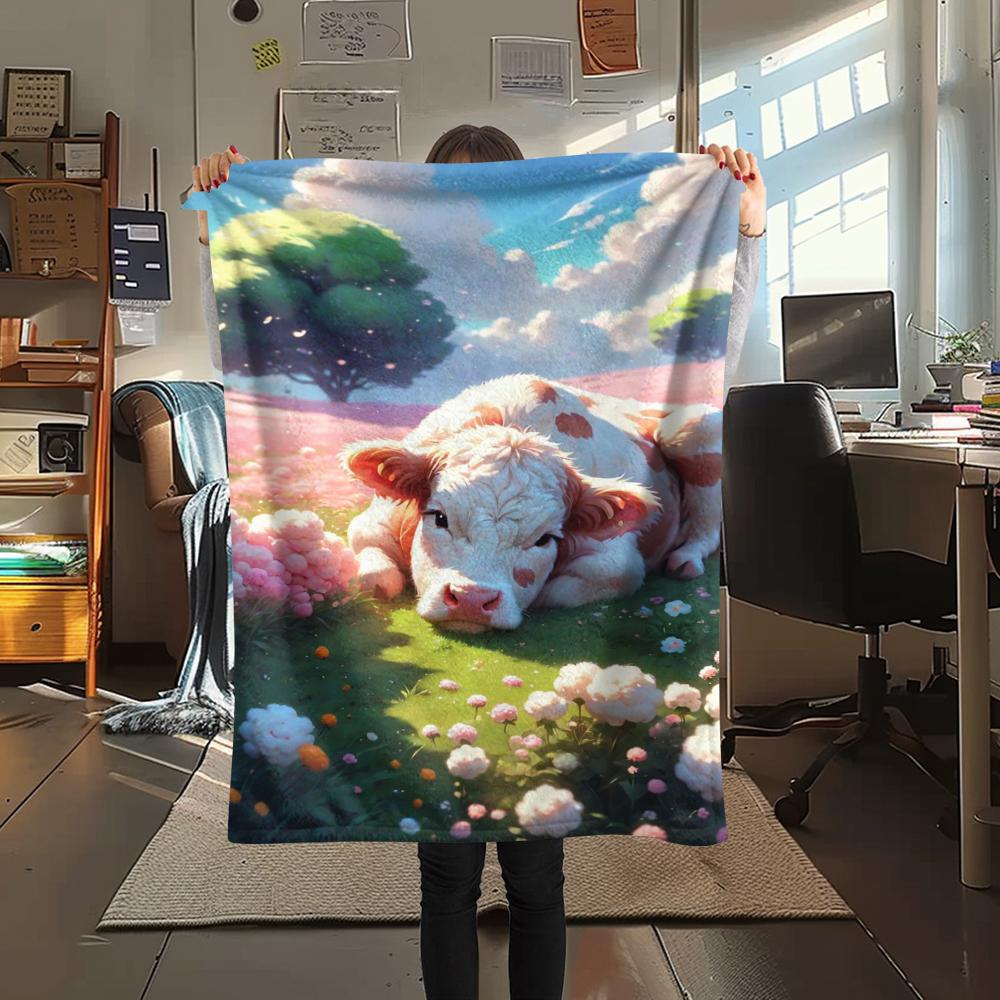 1 Stück Flanelldecke mit Cartoon-Druck, Hohe Qualität, Bequem für alle Jahreszeiten, Heimdekoration, Wärme und Komfort, Perfekt als Weihnachts- oder Geburtstagsgeschenk