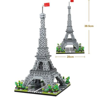 8002 World Architecture Model Building Blocks Paris Eiffel Tower Diamond Micro Construction Bricks DIY Toys for Children Gift