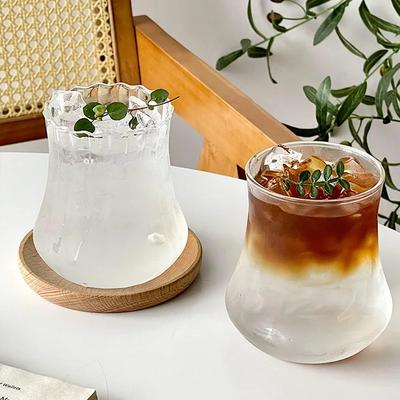 Glass Cup 500ML Heat-resistant Tumbler Drinkware Transparent Tea Juice Milk Coffee Mug Home Water Glasses Stripe Mug Gifts