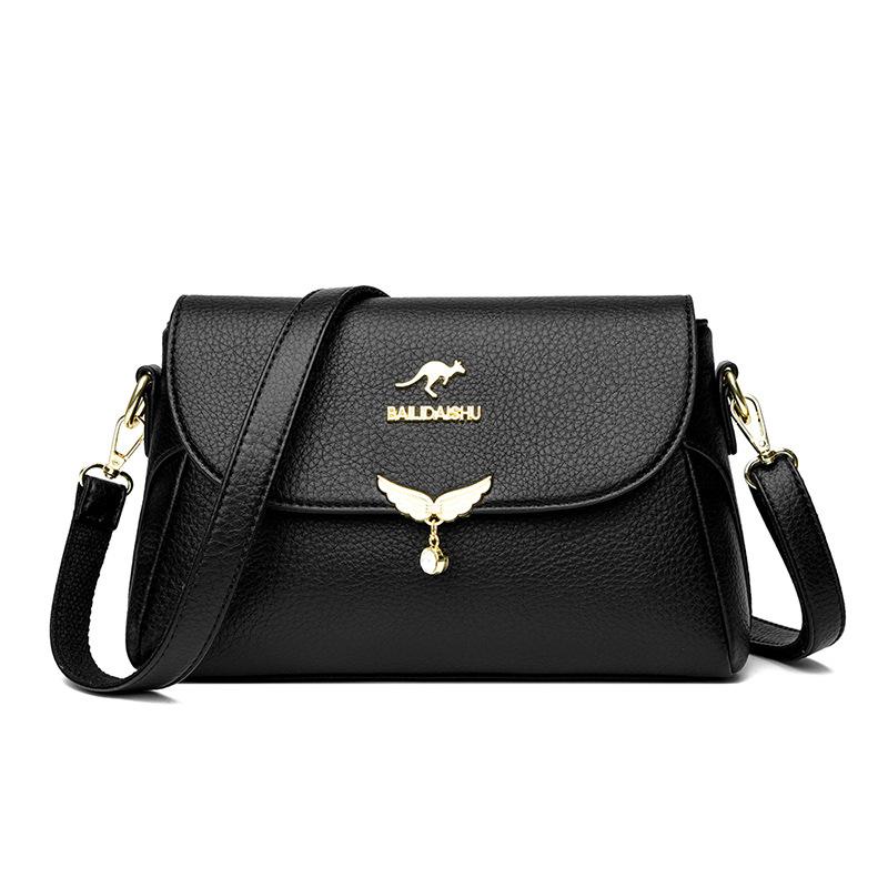 New Shoulder Bag Fashionable Crossbody Bag Women's Soft Leather Bag Middle-aged Mother Bag Versatile Square Bag