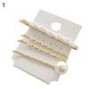 4Pcs/Set Sweet Faux Pearl Metal Barrette Women Hair Side Clip Hairpin Headwear