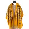 Literary Retro Ethnic Style Ladies Embroidered Warm Scarf, Core Spun Yarn Tassel Decoration