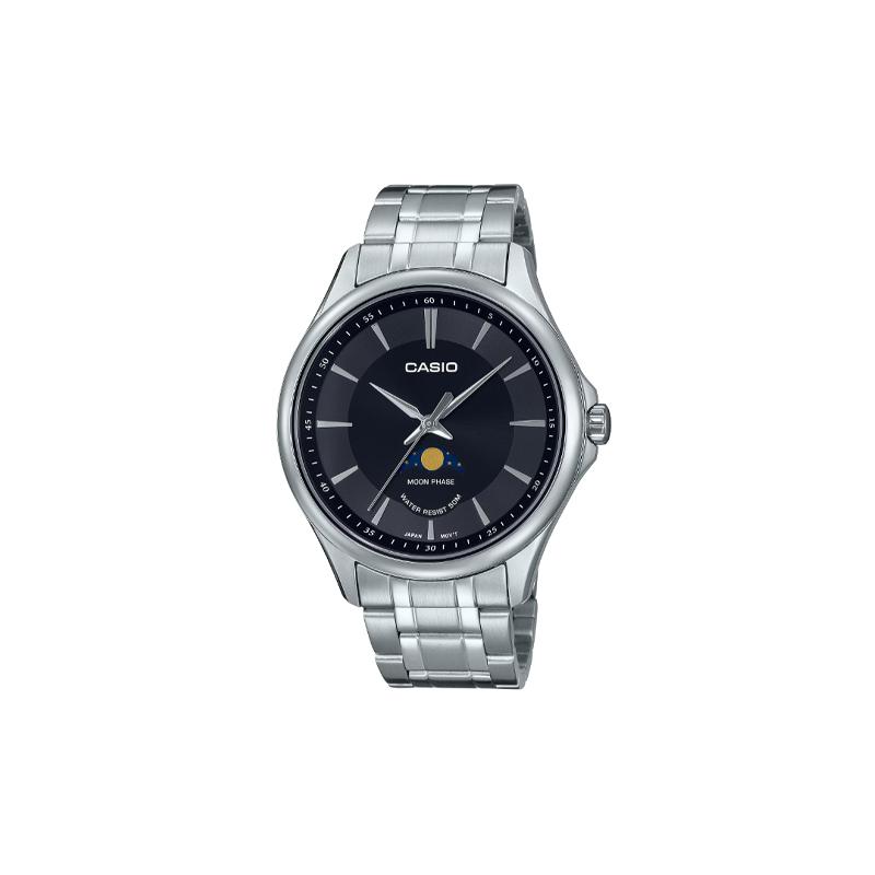CASIO 50 meters waterproof Quartz Steel Strap 48.4*42.5*9.6mm men's watch black dial MTP-M100D-1A