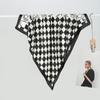 Women S Black White Checkered Printed Scarf Star Inspired Fashion Neckwear