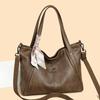Borsa retrò di grande capacità da donna, borsa a tracolla per pendolari, borsa tote in PU