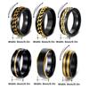 Schwarz Gold Titanstahl Mode Ring - Trendiger Edelstahl Schmuck